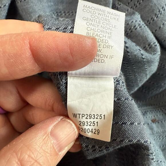 Pure Jill Shirt Dress Button Up Blue 4XL Lagenlook Coastal Preppy Beach Relaxed - Picture 7 of 11